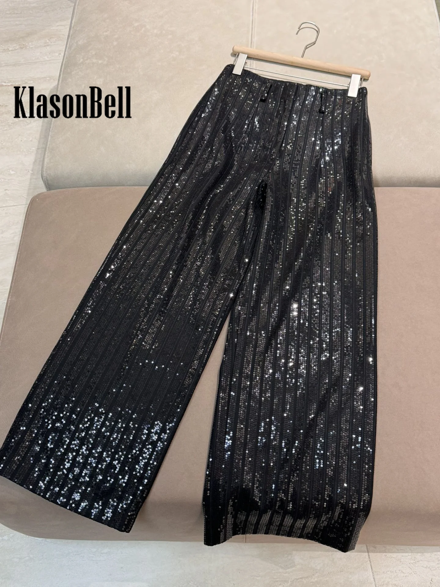 11.20 KlasonBell Женская одежда с блестками и вышивкой однобортный пиджак лацканами или