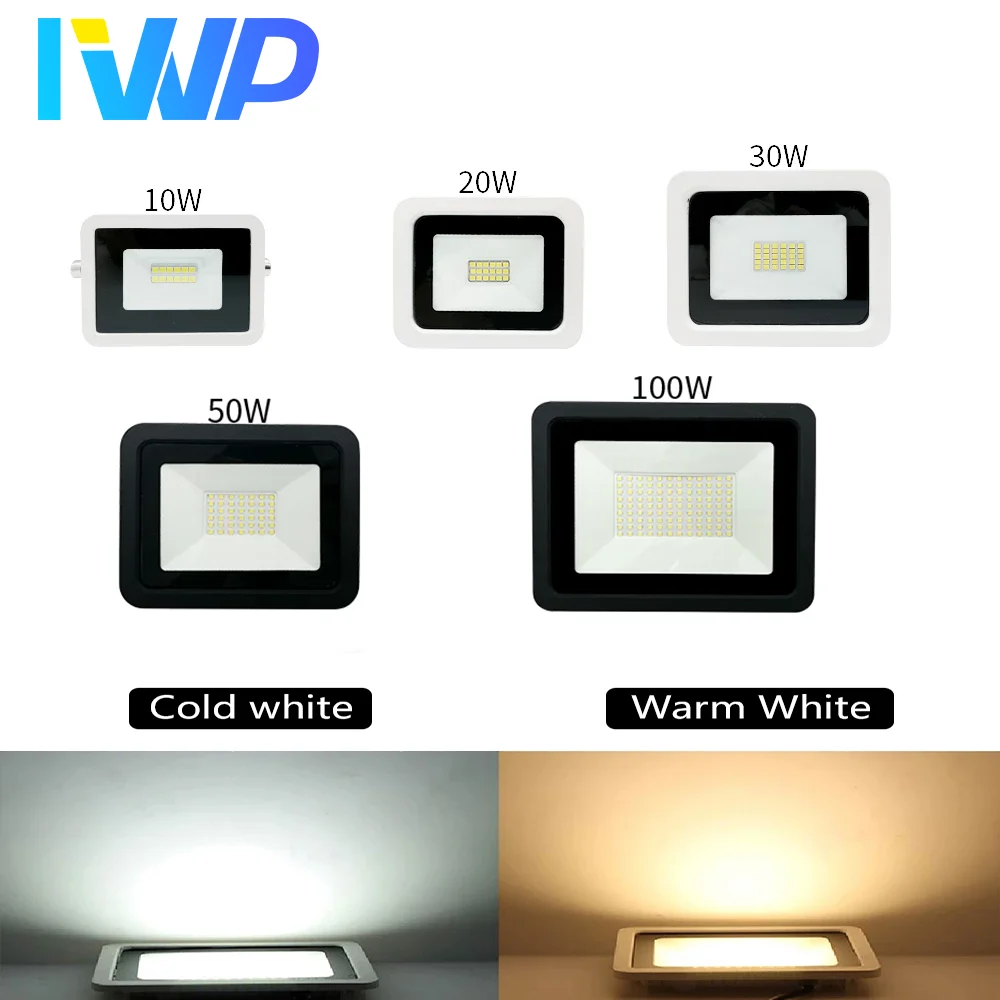 LED FloodLight IP68 Waterproof 220V 10W 20W 30W 50W 100W foco led exterior Outdoor Garden Projector Lighting Reflector Spotlight