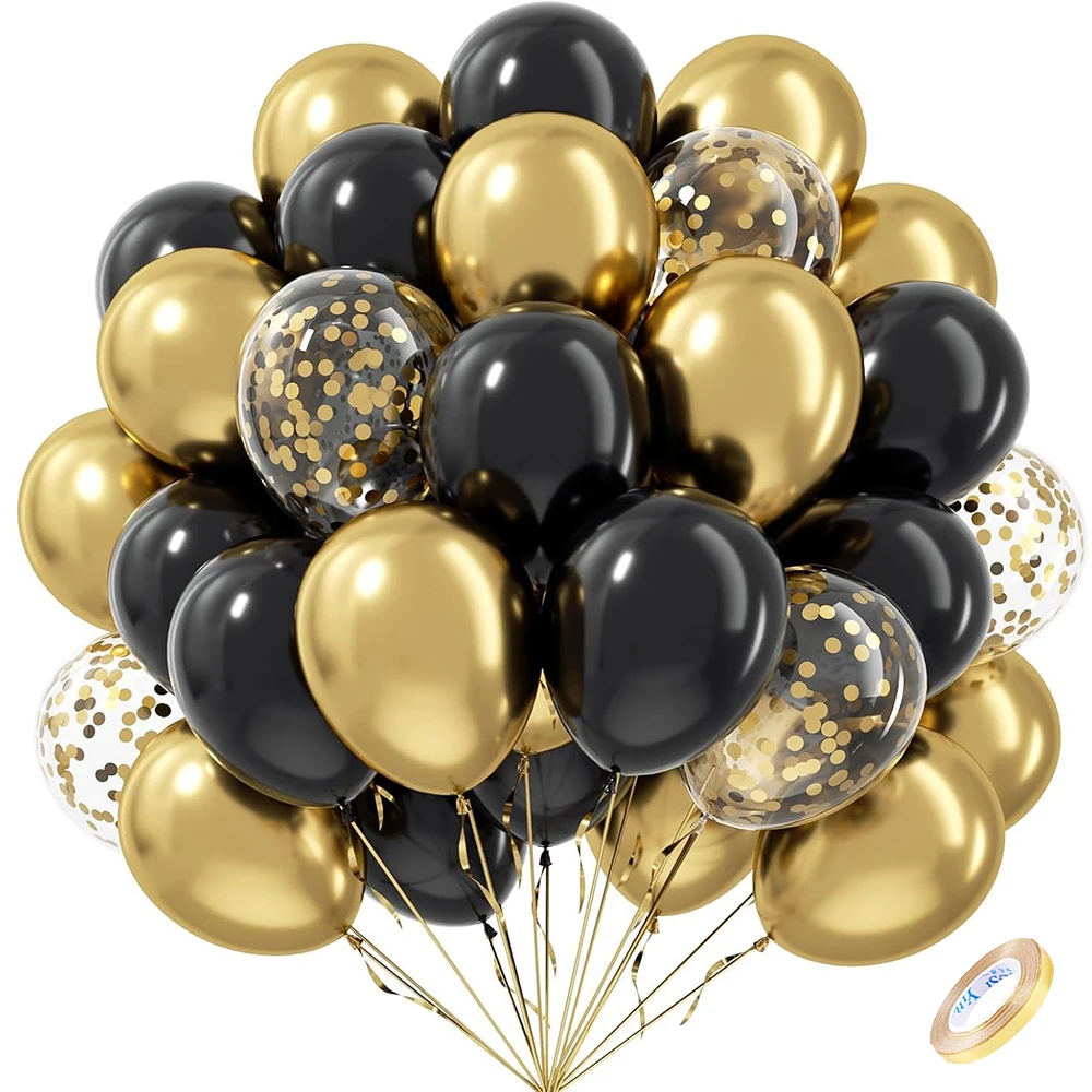 

Набор воздушных шаров Surpsea 12 дюймов черно-золотой
