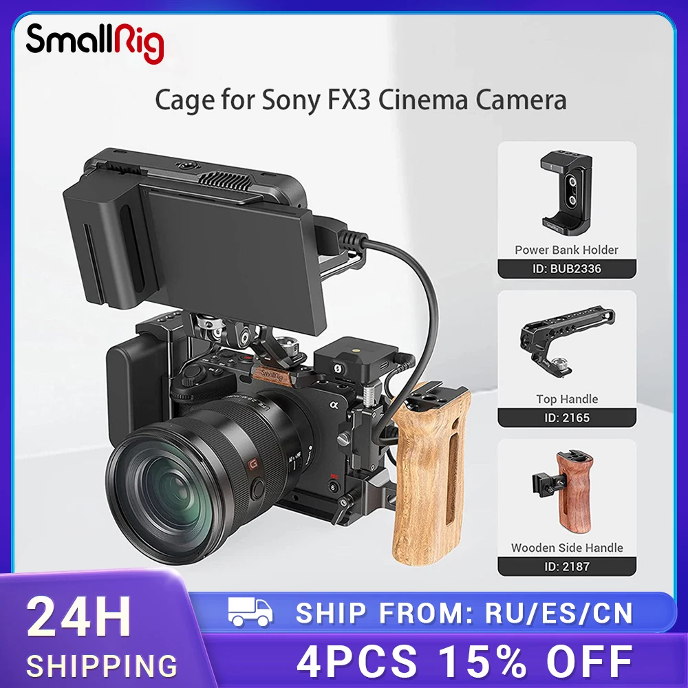 

Клетка SMALLRIG для камеры Sony FX3 (ILME-FX3) с зажимом для кабеля HDMI, холодным башмаком и НАТО Rail - 3277
