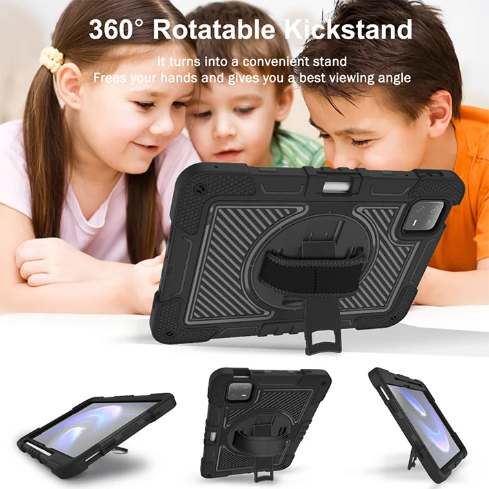 Чехол для Xiaomi Redmi Pad SE 4G 8 7 дюйма 2024 11 Shock Tablet Cover 10 61 6 Pro дюймов с подставкой и
