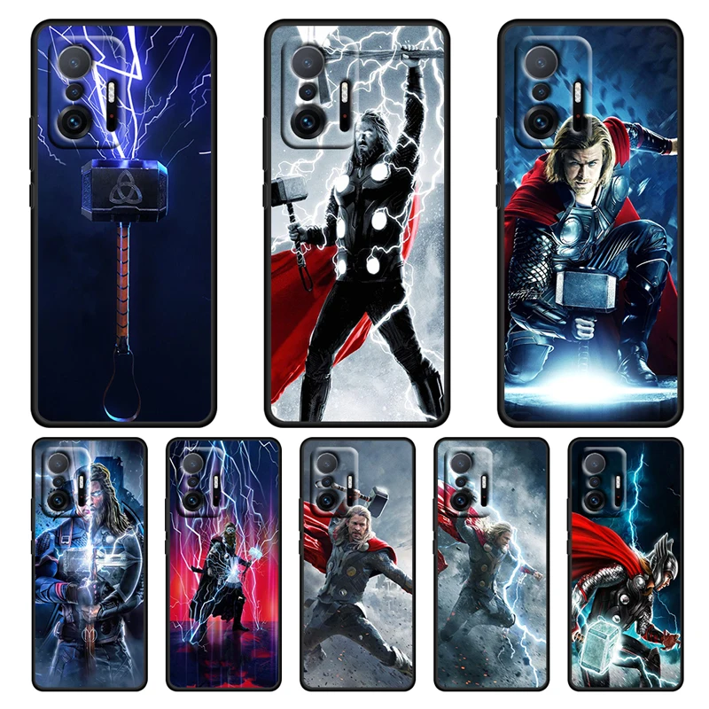 

Thor Marvel Super Hero For Xiaomi 11 11T 10T Note 10 Mi 9T Ultra Pro Lite 5G Funda Soft Silicone TPU Black Phone Case Cover Capa