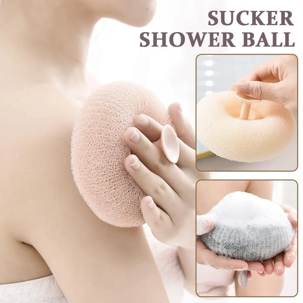 

Sucker Shower Ball Sponge Bath Loofahs Mesh Pouf Massage Room Shower Skin Tools Body Skincare Exfoliate Scrubbing Shower N8V1