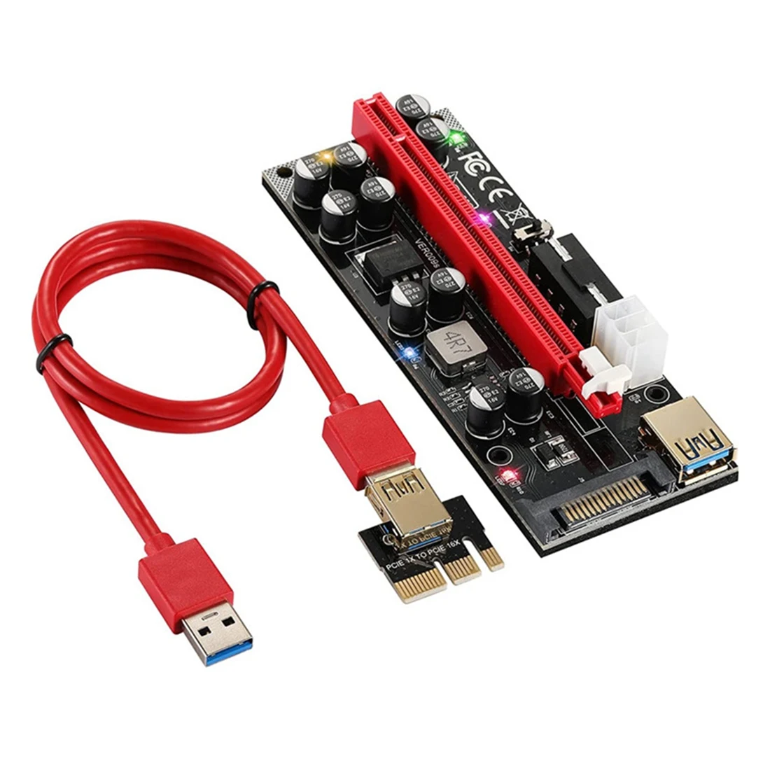 

1 компл. PCIE 3,0 1X to 16X кабель адаптера видеокарты PCI-E 1X to 16X кабель расширения видеокарты VER009S PRO