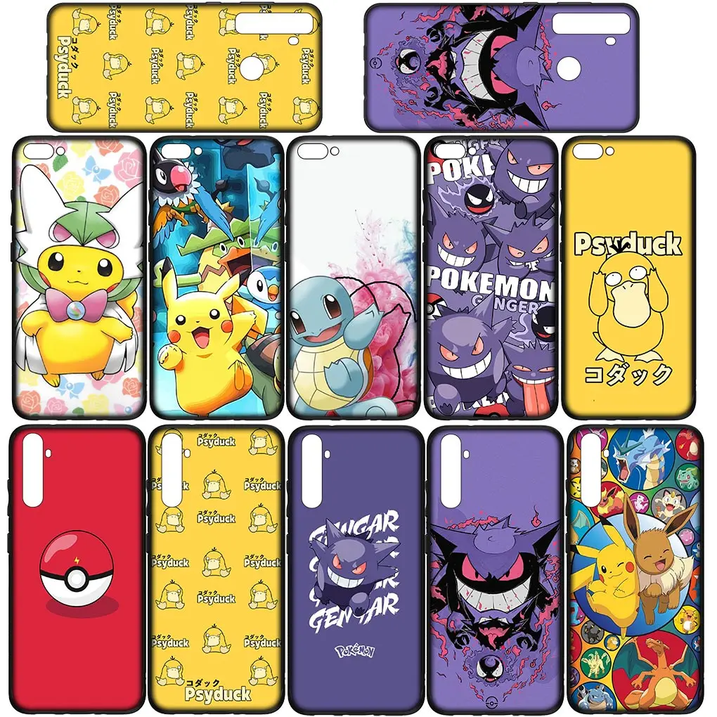 Pokemon GO Gengar Pikachu Psyduck Phone Cover for Samsung Galaxy S21 S20 Fe S23 S22 Ultra S8 Plus A12 A13 A21S A71 Soft Case
