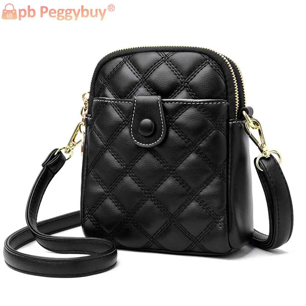 

Простая Повседневная Сумка-слинг через плечо, стеганая сумка-мессенджер с ромбовидным узором, маленькая портативная однотонная женская су...