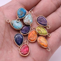 natural gem emperor stone water drop pendant crafts makingdiy necklace earring jewelry accessories charm gift party decor11x20mm