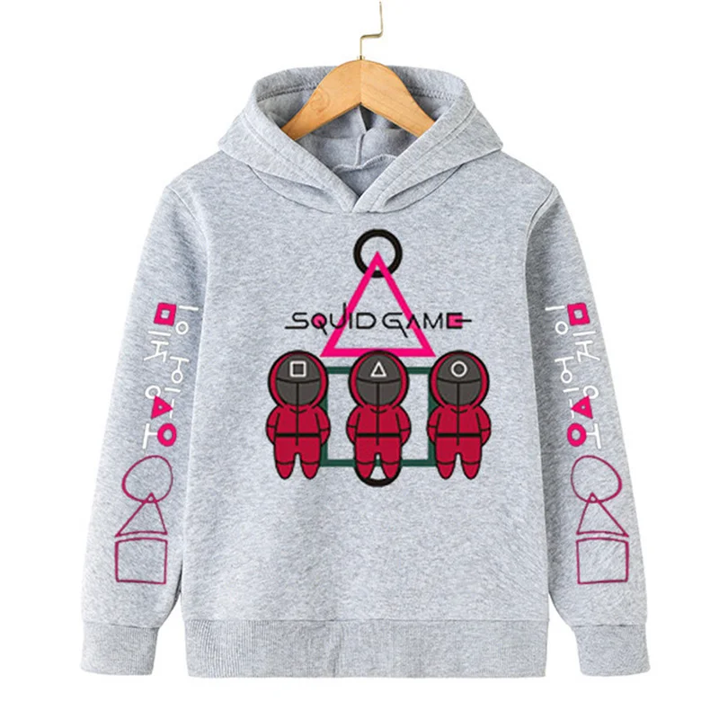 

Kids Sweater Squid Games Harajuku Korean Drama TV Game Hoodie Cool Kids Boys Girls Cotton Printed Sweatshirts Hip Hop Clothing