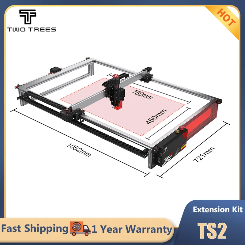 

Twotrees TS2 Engraving Area Y-axis Extension Kit Expand to 450x780mm for TS2 Laser Engraver