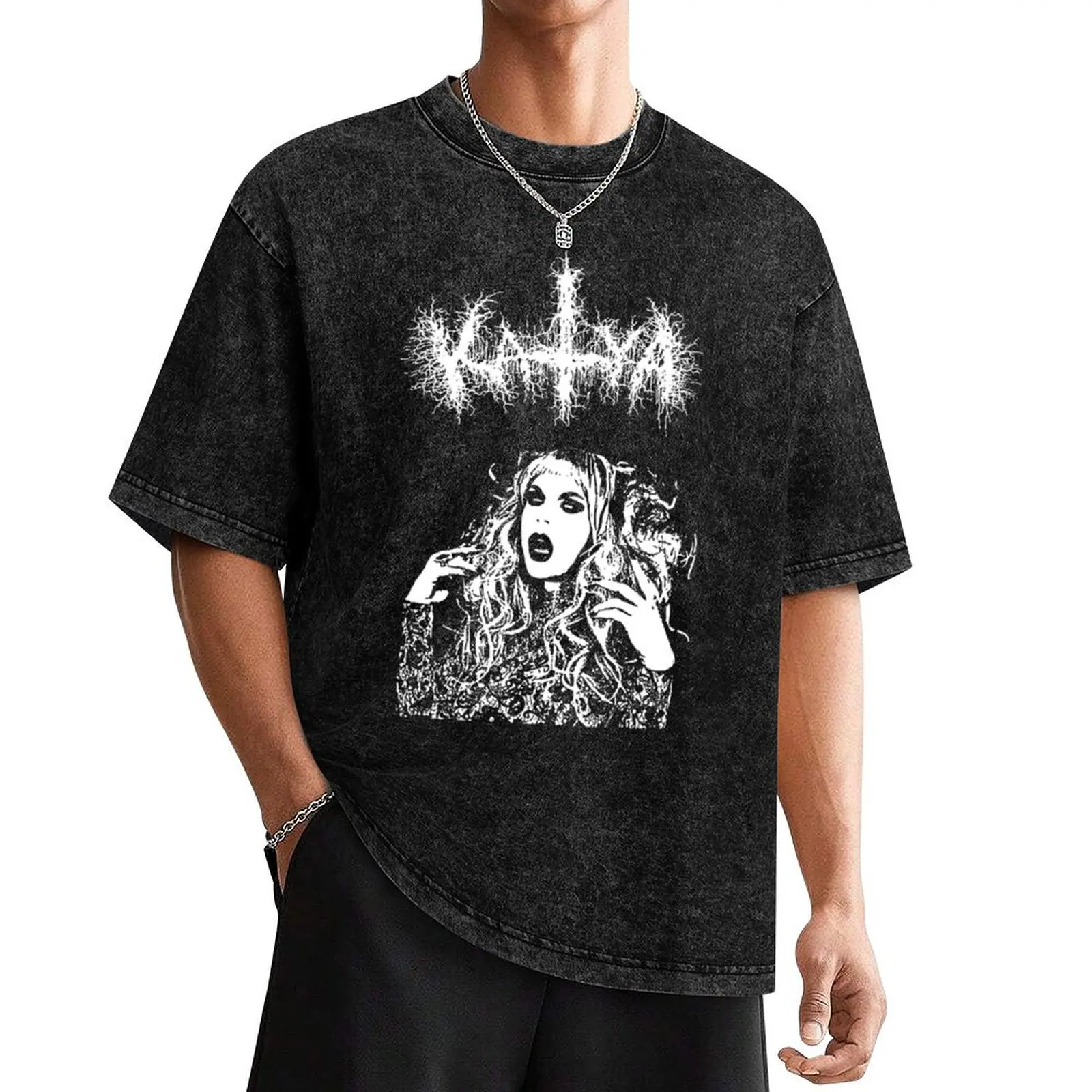 Футболка Katya Zamolodchikova Merch Black Metal новое издание летний топ мужские футболки Fruit of the