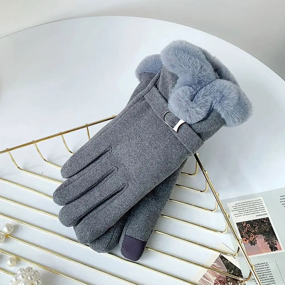 

Sports Cute Anti-skid Keep Warm Skiing Driving Cycling TouchScreen Gloves Suede Mittens Fashion Accessories Full Finger Gloves