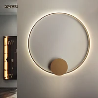 Italian Light Luxury Round Diameter 80 Gold Wall Lamp Living Room Porch Bedroom Bedside Background Wall Art Decorative Wall Lamp