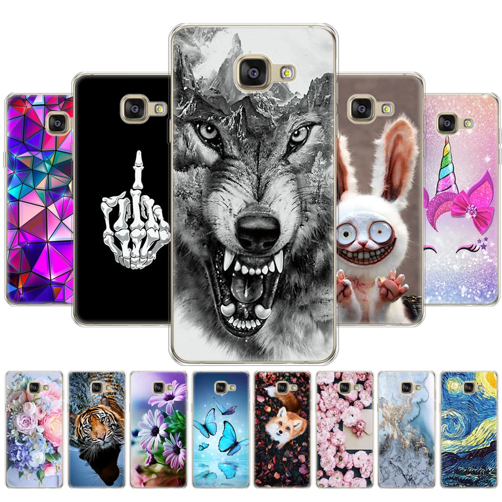 

Phone case For Samsung Galaxy A3 A5 A7 2016 soft tpu back Cover Protective FOR Capa Samsung A3 A5 A7 2016 covers silicon flower