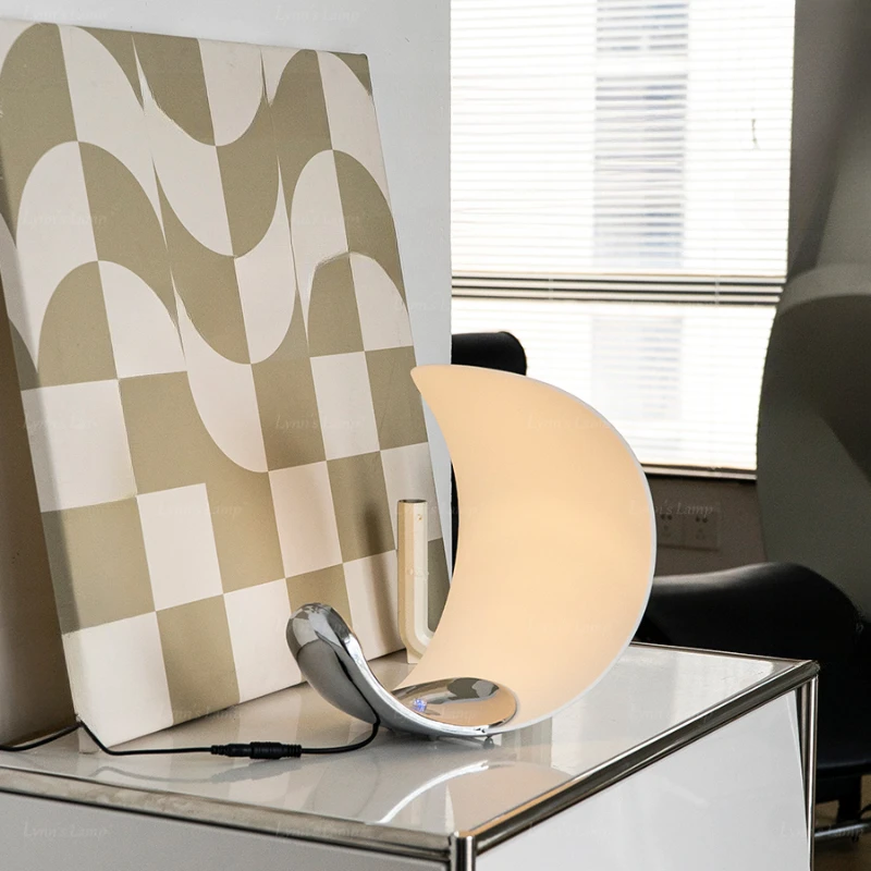 

Настольная лампа Moon Half Moon, современный простой прикроватный светильник для защиты глаз, для гостиной