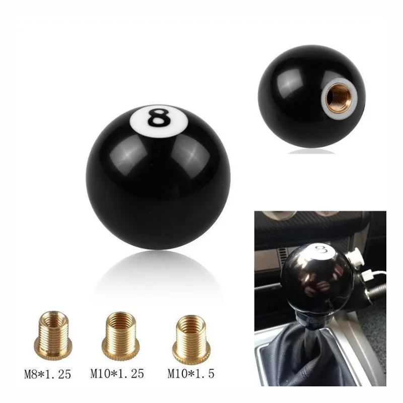 

Hot Sale Black 8 Ball Car Gear Knob Short Shifter Knob Acrylic 8 Ball Billiards For Auto Universal Manual Transmission Accessory