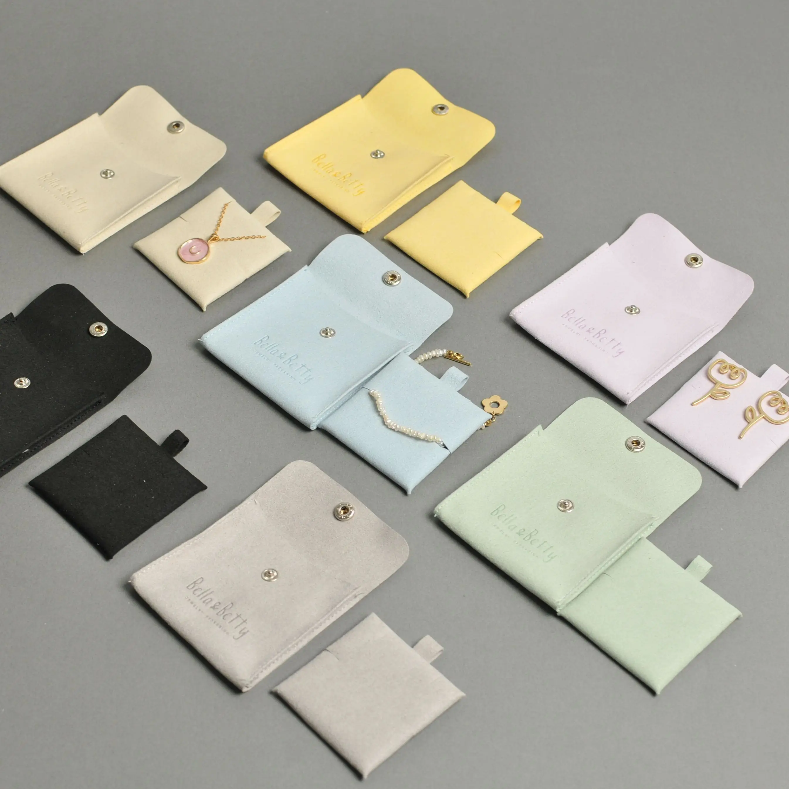 50Pcs/Lot button microfiber Bag Jute Gift Bags Multi Size Jewelry Packaging Wedding Bags with Candy Bag display Custom Logo