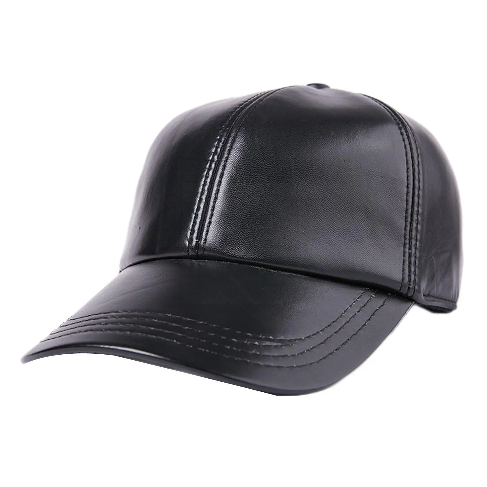 

Black Women Men Hat PU Leather Baseball Visor Men Caps Sports Hop Plain Outdoor Sun Hat Casual Adjustable Hat Sun H G0G9