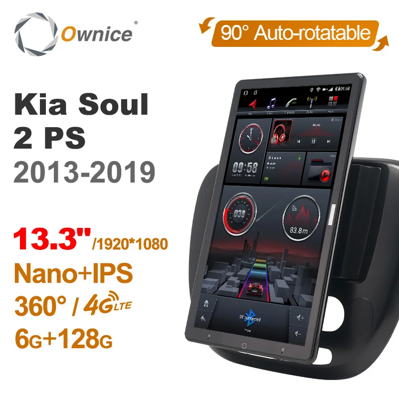 13 3 дюймовая 1920*1080 Ownice 1Din Android 10 0 Автомагнитола для Kia Soul 2 PS 2013 - 2019 GPS автомобильная