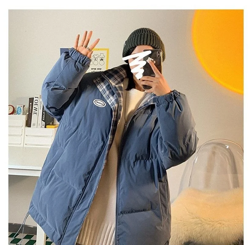 Plus Velvet Thick Thick Warm Top Korean Version Korean Version Loose Simple Fashion Trend Casual All-match Lazy Wind Down Jacket