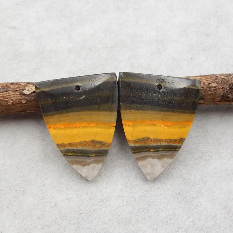 

Semiprecious Natural Bumble Bee Stone Earring Bead Accessories Fashion Jewelry DIY Making 25x20x5mm 8g