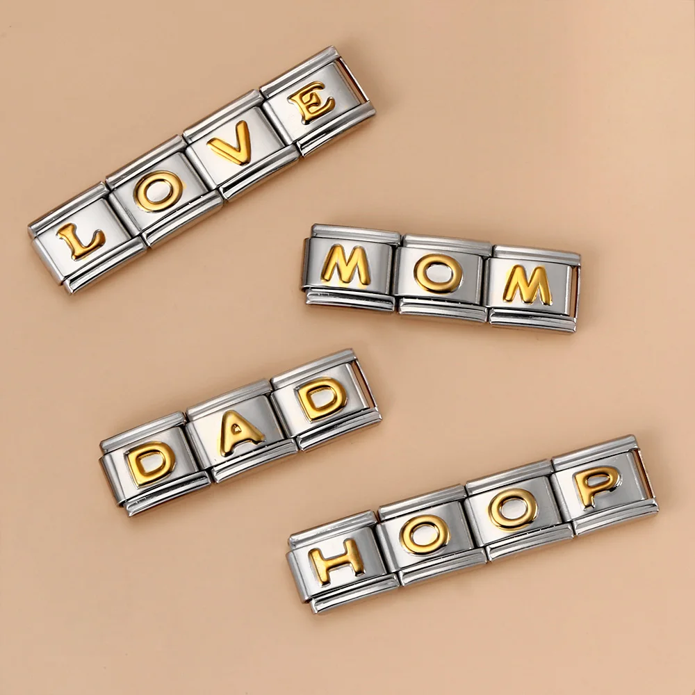 26 дюймов английская стандартная буква имя золотой цвет итальянский шарм