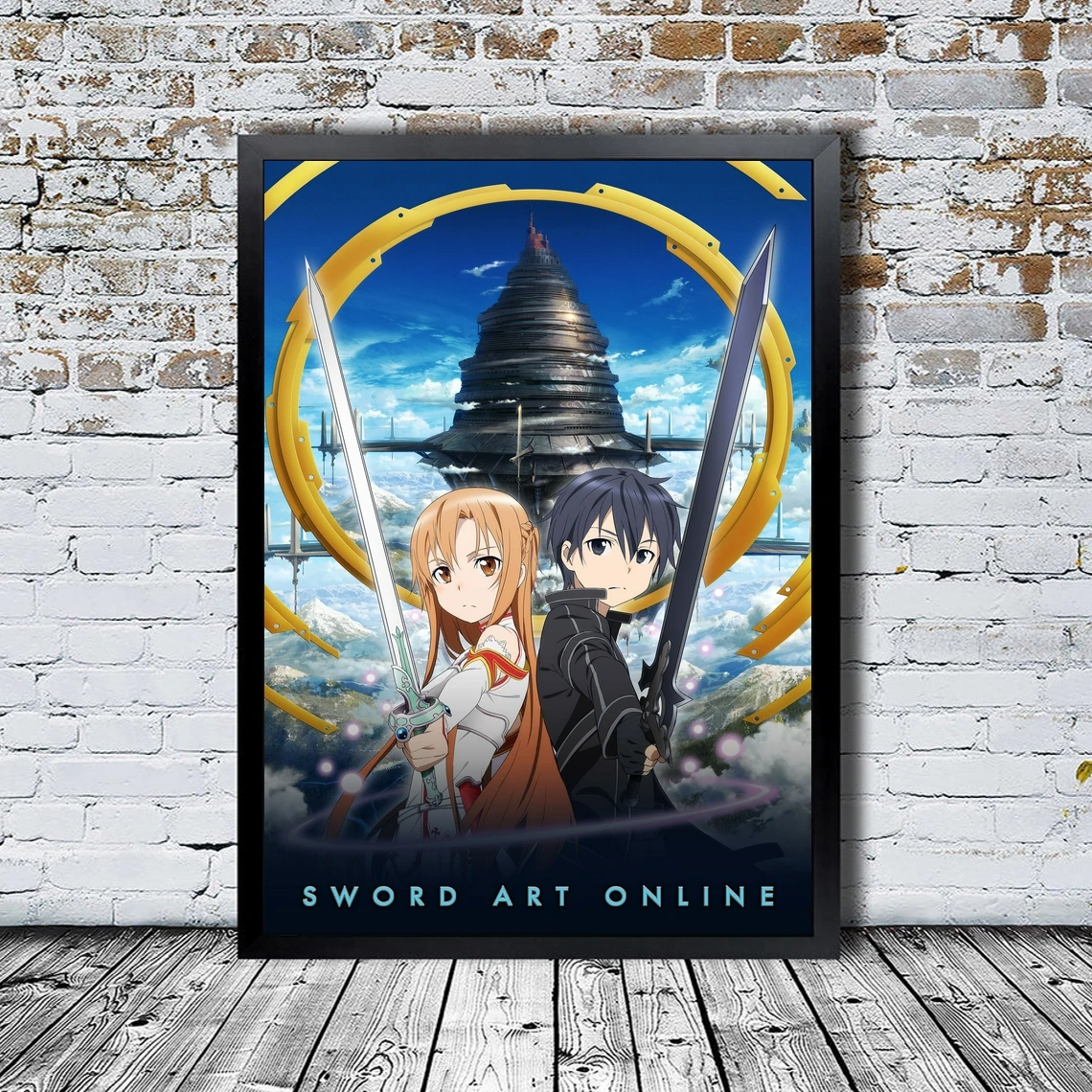 Меч искусство онлайн плакат японское аниме ТВ сериал холст печать настенная