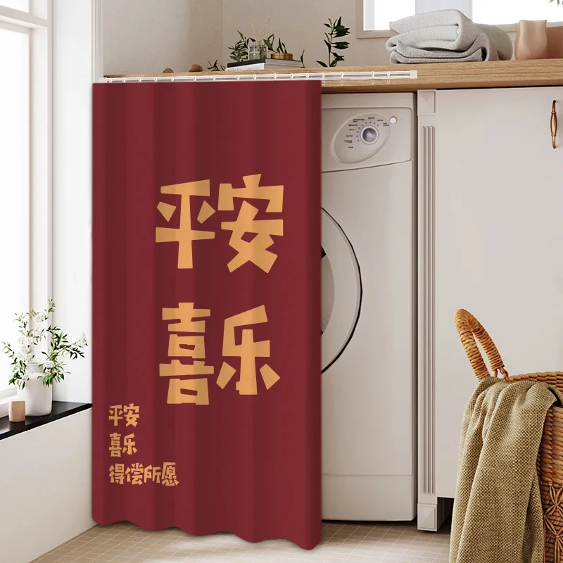

Dustproof Cabinet Curtain Short Kitchen Curtain For Wardrobe Shoes Shelf Decor Slide Rail Half Drapes Doorway Cover Polyester