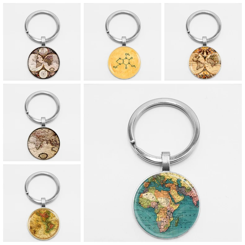 

2018 Black Earth World Map Handmade Glass Cufflinks Plated Retro World Map Cabochon Cuffs Men and Women Accessories Antiques