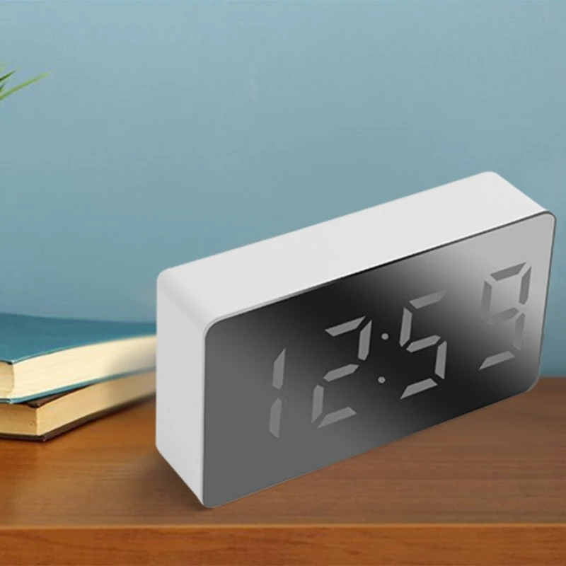 Многофункциональные зеркальные часы цифровая будильник дисплей с функцией