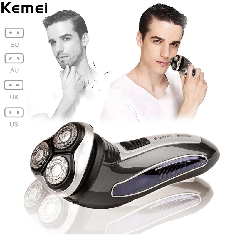 

Бритва Kemei Мужская аккумуляторная, триммер для бороды, бритвенный станок