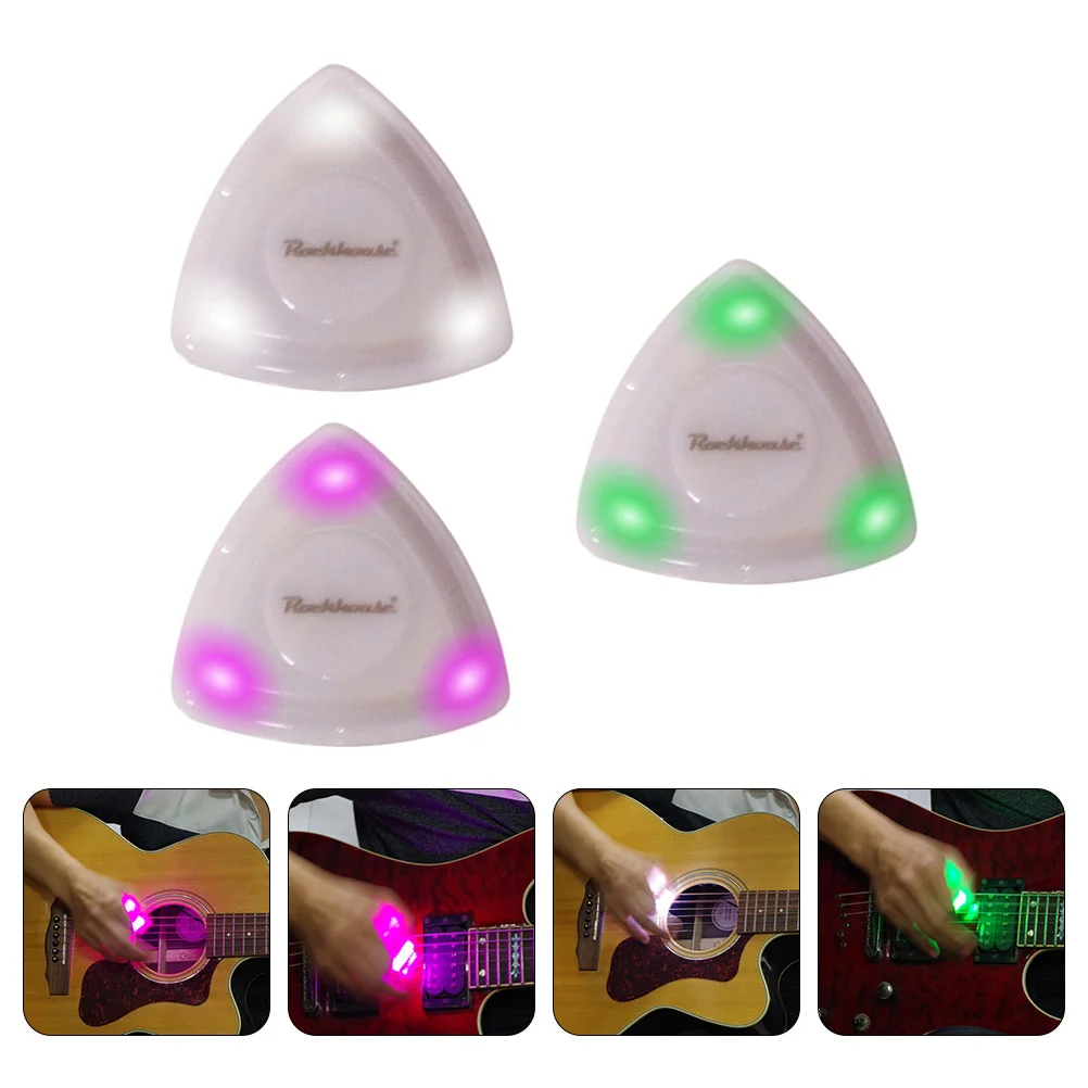 

3 Pcs Guitar Pick Acoustic Picks ABS Ukulele Music Instrument Folk Plectrum LED Electric Plectrums