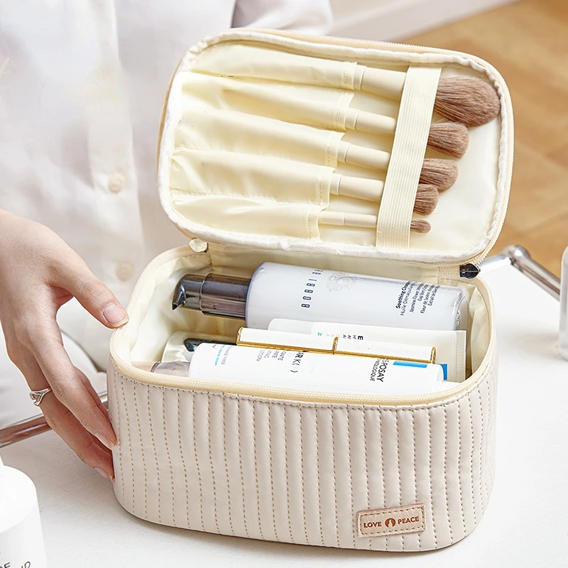 

Bag Bag Cosmetic Color Bags Box Women Organizer Leather Toiletry Neceser For Portable Solid Travel Makeup Cute Makeup Cases