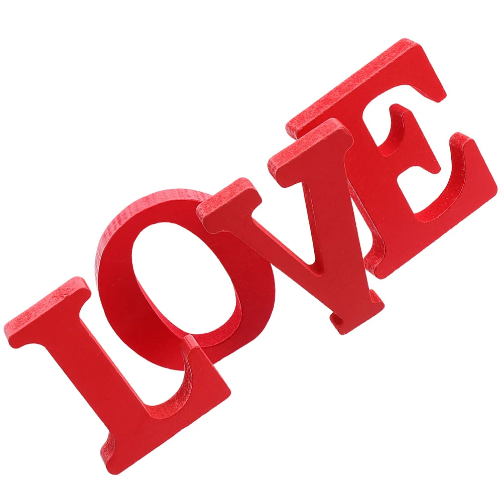 

Love Sign Letter Table Decor Wooden Block Freestanding Blocks Day Letters Wood Valentines Desktop Romantic Delicate Farmhouse
