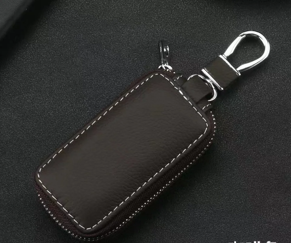 

Key Holder For Car Keys Wallet Pouch Bag Genuine Leather Keychain Housekeeper Car Key Case Organizer Key Cover With Car Logo