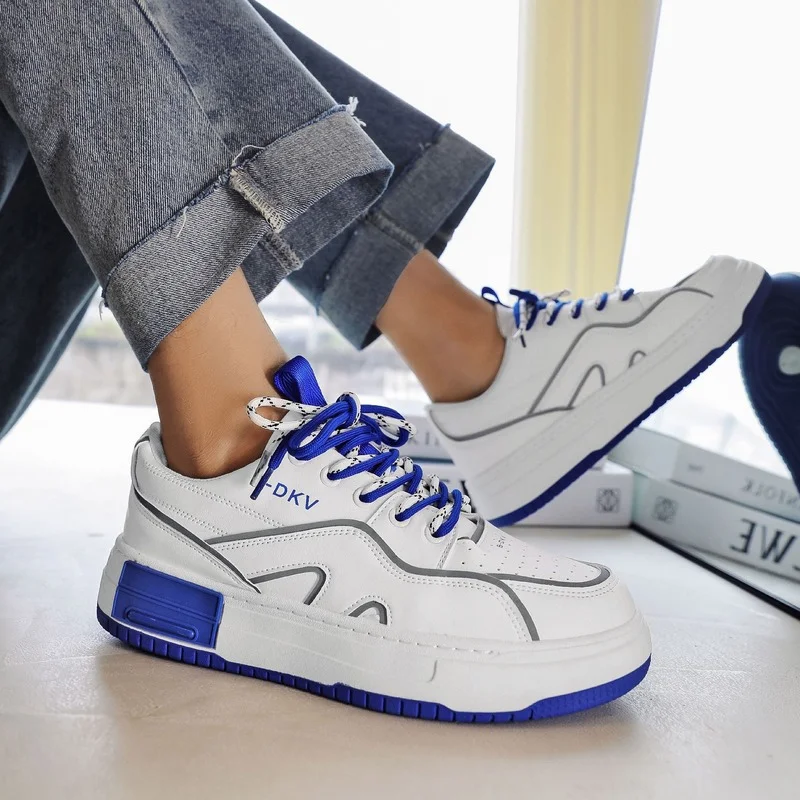 

Men Casual Shoes New Fashion Board Shoes Thick Bottom Round Head Casual Shoes Students Sports Shoes Lace Up Ulzzang Men Shoes