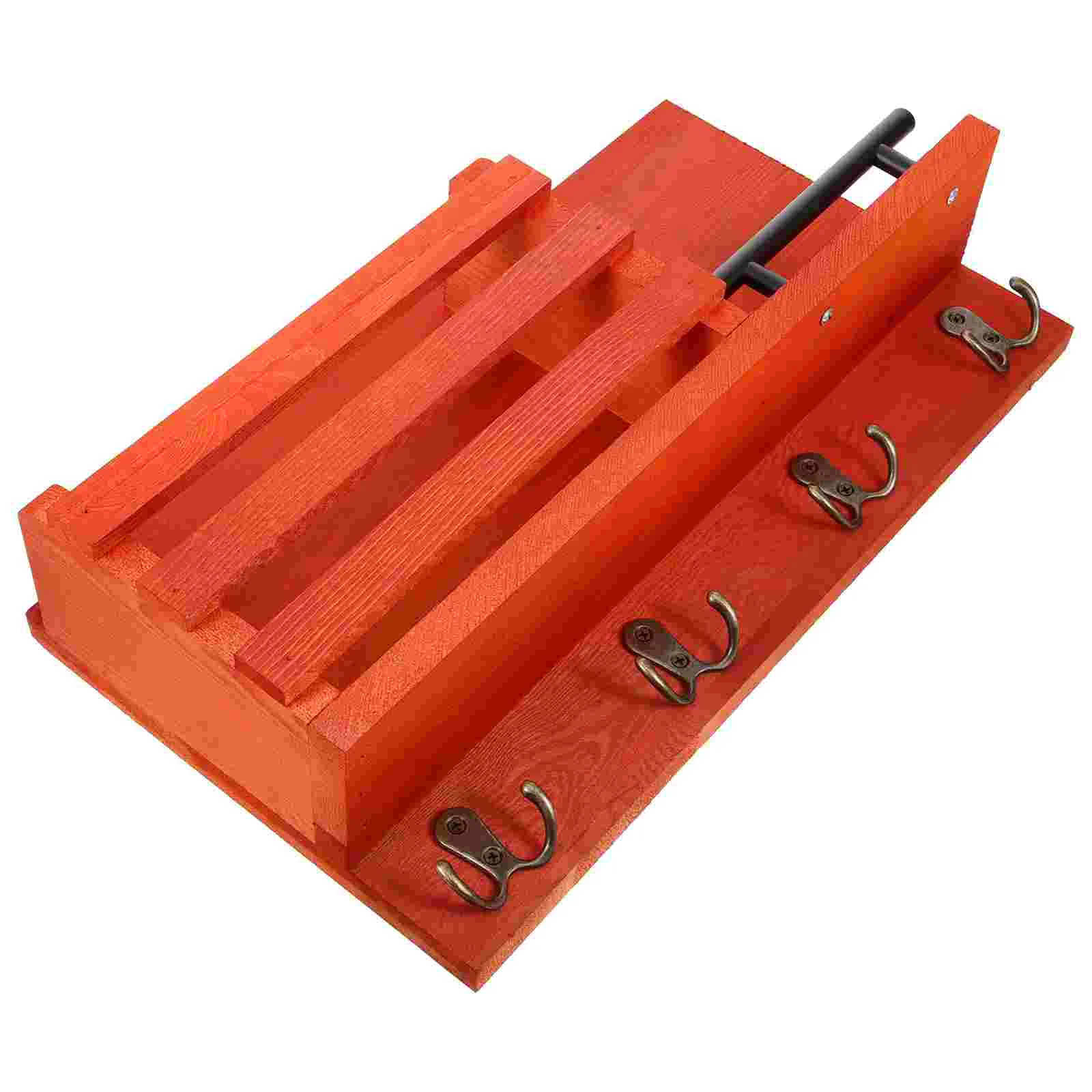 

Wall-mounted Storage Rack Multi-functional Holder Shelf Key Hook Wooden Home Supply Door Hanger Organizer
