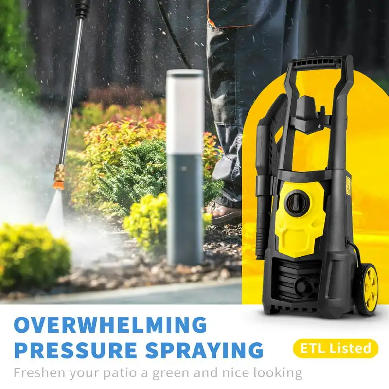 

Pressure Washer 2000 PSI 1.65 GPM Power w/ 30 ft Hose 5 Nozzles