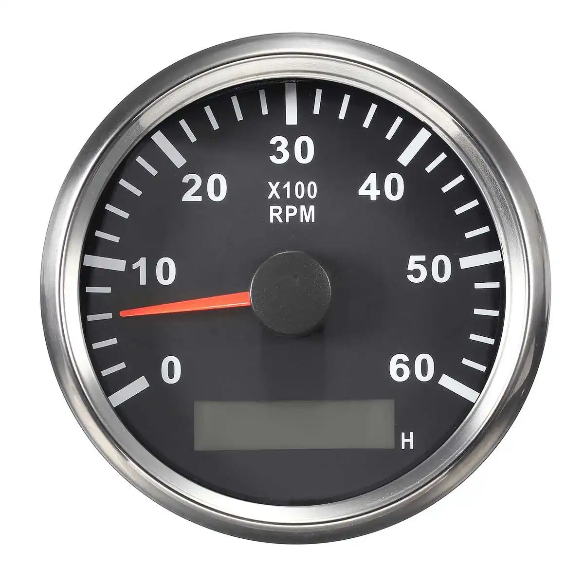 

Black Boat Tachometer Marine Tacho Meter Gauge Hourmeter 9-32V 6000 RPM 85mm Tachometer