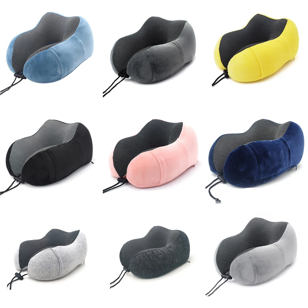 

U-Shaped Travel Neck Pillow Soft Healthcare Cervical Sleeping Head Support Memory Sponge Bedding Massage for Rest Pad