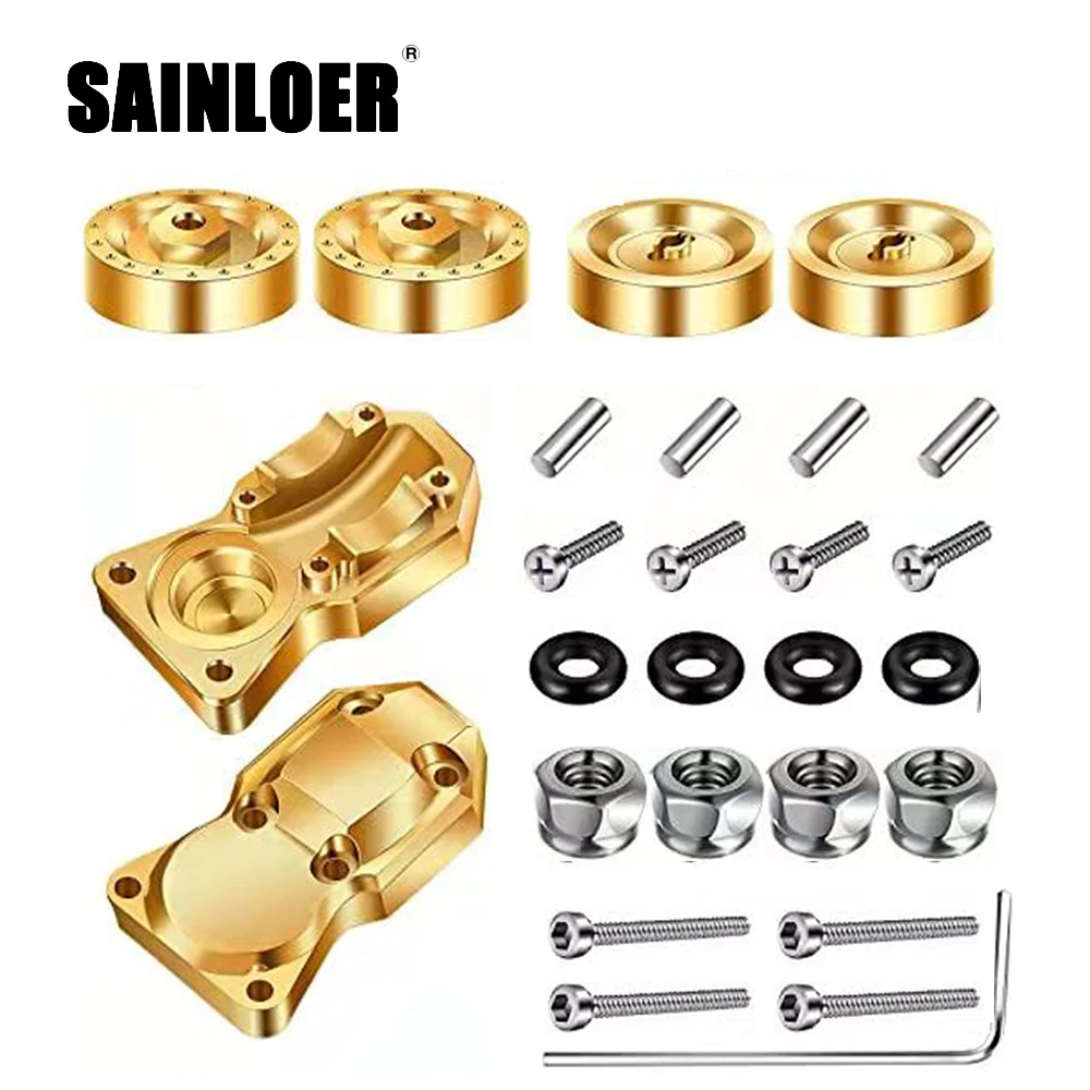 

SAINLOER 1/24 simulation model Axial SCX24 90081 wheel hub counterweight & Axle cover counterweight cover brass counterweight