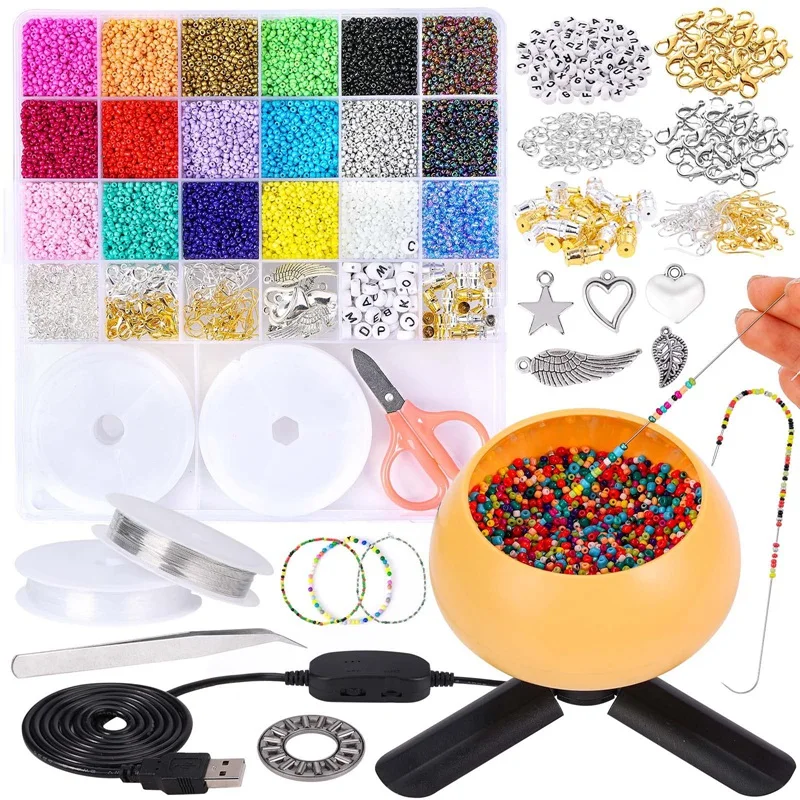 

Electric Bead Spinner Electric Bead Spinner For Jewelry Making, DIY Seed Beads, Waist Beads, Bracelets