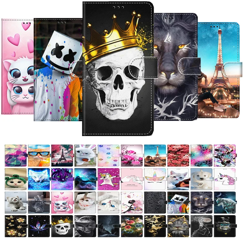 Case For Samsung Galaxy S10 Plus Leather Case Flip Wallet Mobile Phone Book Cover For Samsung Galaxy S10 Lite S10E Cases Cute