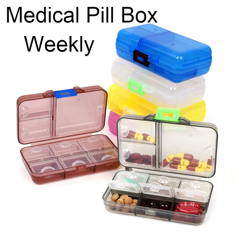 

Weekly 9 Grid Pill Box Plastic Pill Organizer Storage Case Medicine Pill's Storage Organizer Pill Container Vitamin Pills Case