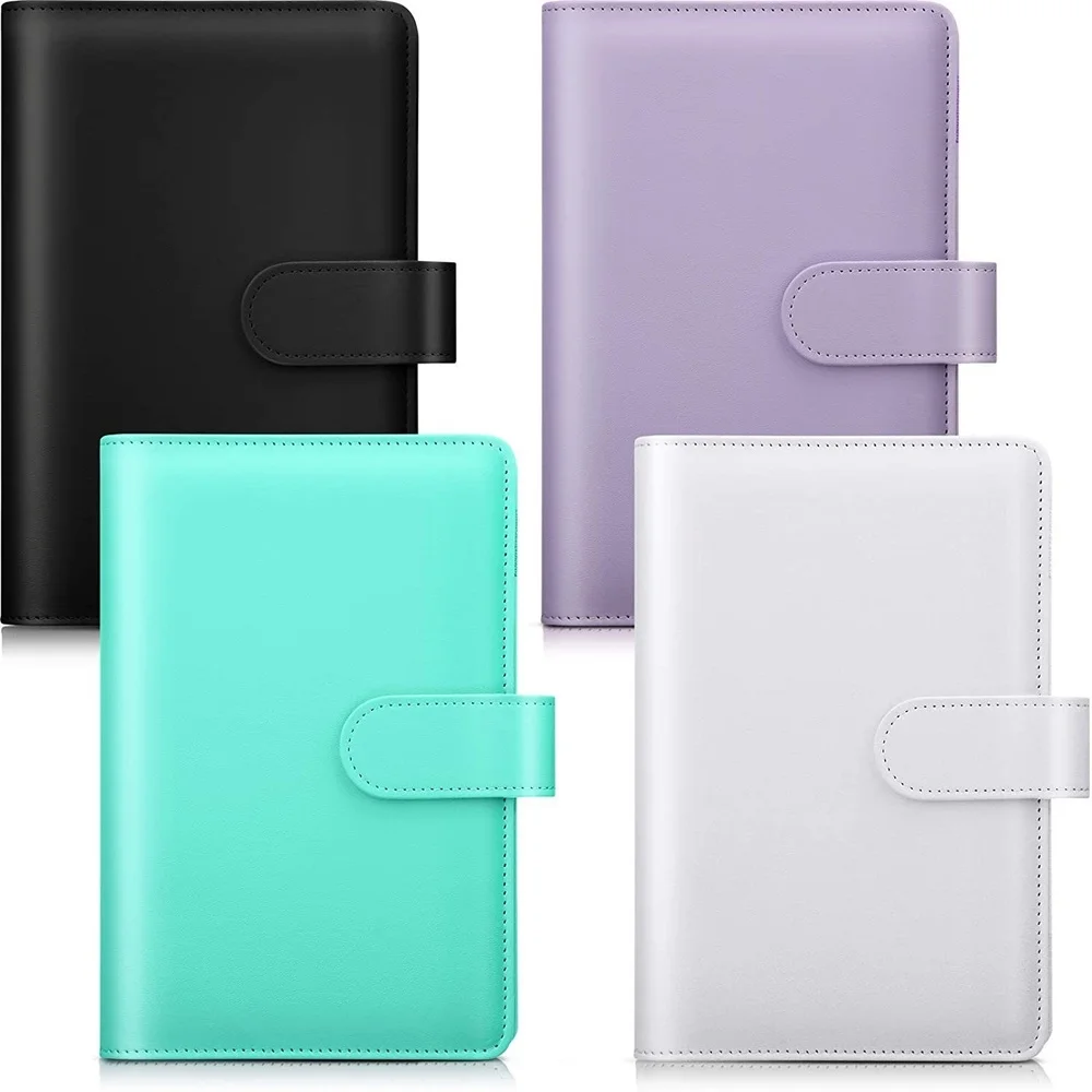 

Macaron Color A5 A6 6 Ring Binder PU Clip-on Notebook Leather Loose Leaf Cover s Journal Kawaii Stationery