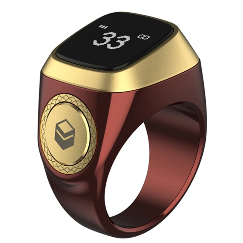 

Zikr 1 Lite Smart Counter for Muslims 18mm, Wearable Ring Digital Tasbeeh Prayer Time Reminder with Vibration Function