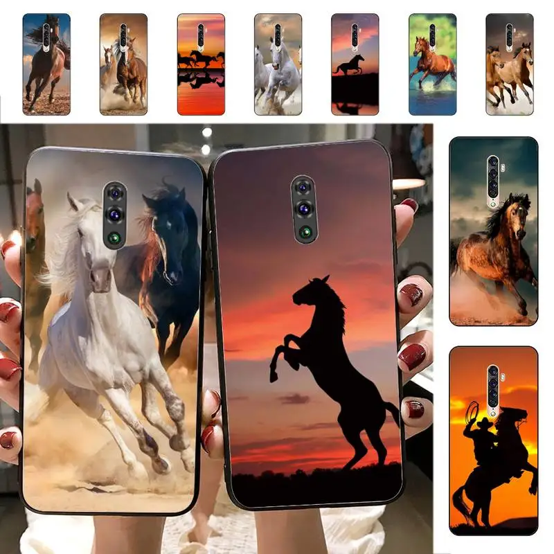 

Running Horses Animal Phone Case for Vivo Y91C Y11 17 19 17 67 81 Oppo A9 2020 Realme c3