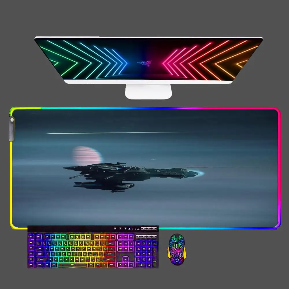 

Коврик для мыши Star Citizen RGB XXL, профессиональный скоростной Настольный коврик для электронных спортивных геймеров, игровой резиновый коврик для клавиатуры, ноутбука, компьютера
