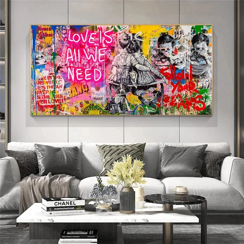 

Love Is All We Need's картина маслом на холсте, граффити, стены, улицы, картины для украшения дома