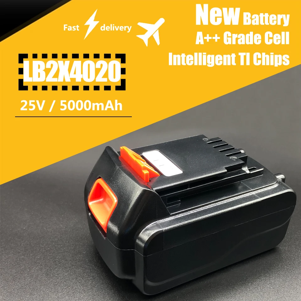 Долговечная литиевая батарея 20 В 5 0 Ач ВЫСОКОГО ВЫХОДА для Decker LBXR20B LBXR2020 LBX4020 LB2X4020