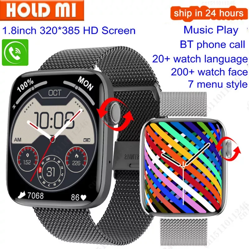 

Умные часы DT1 с поддержкой Bluetooth, звонков и телефона, спортивные часы для прослушивания музыки, GPS трек, мужские наручные часы с 200 + часами, муж...